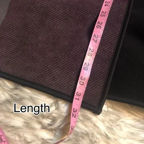 Ike Behar Checkered Plaid Red, Gray, Black Reversible Poncho Wrap - Picture 9 of 10